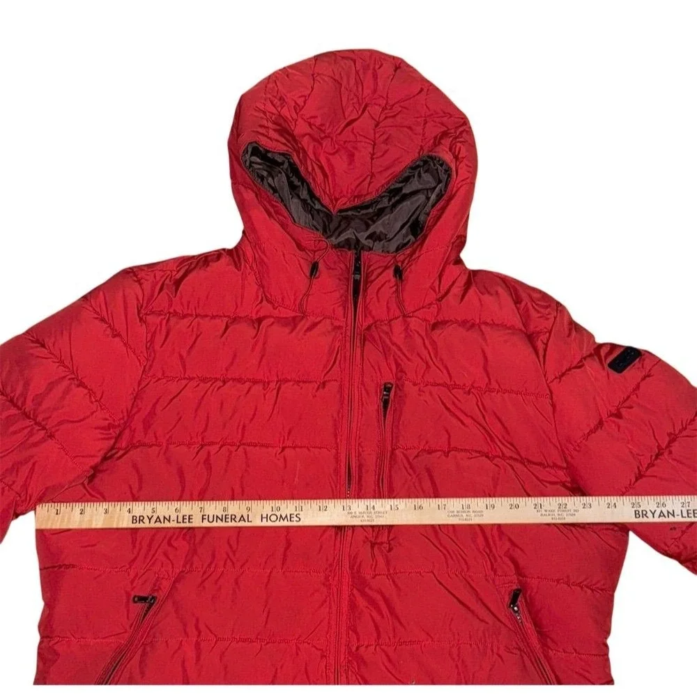 Michael Kors Men's Red Quilted‎ Puffer Jacket Size M recycled bottles some flaws